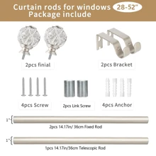 1 pieza Barra de cortina de metal plateado reforzada, Riel de cortina de acero inoxidable de 28-122 pulgadas, Terminales decorativos de barra de cortina de resina con lámina de oro, 1 pulgada de diámetro, impermeable, resistente a la oxidación, de alta calidad, versátil, fácil instalación, antideslizante, adecuado para baño, dormitorio, sala de estar, accesorio ideal para la decoración del baño - Multicolor - Ver 8