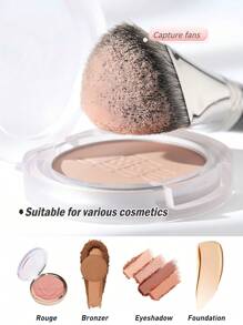 1pc 三角斜面粉底化妆刷 高密度合成歌舞伎粉底化妆刷 适用于粉底液、面霜和粉底液彩妆 适合旅行使用的化妆工具 - 黑色 - 查看 2