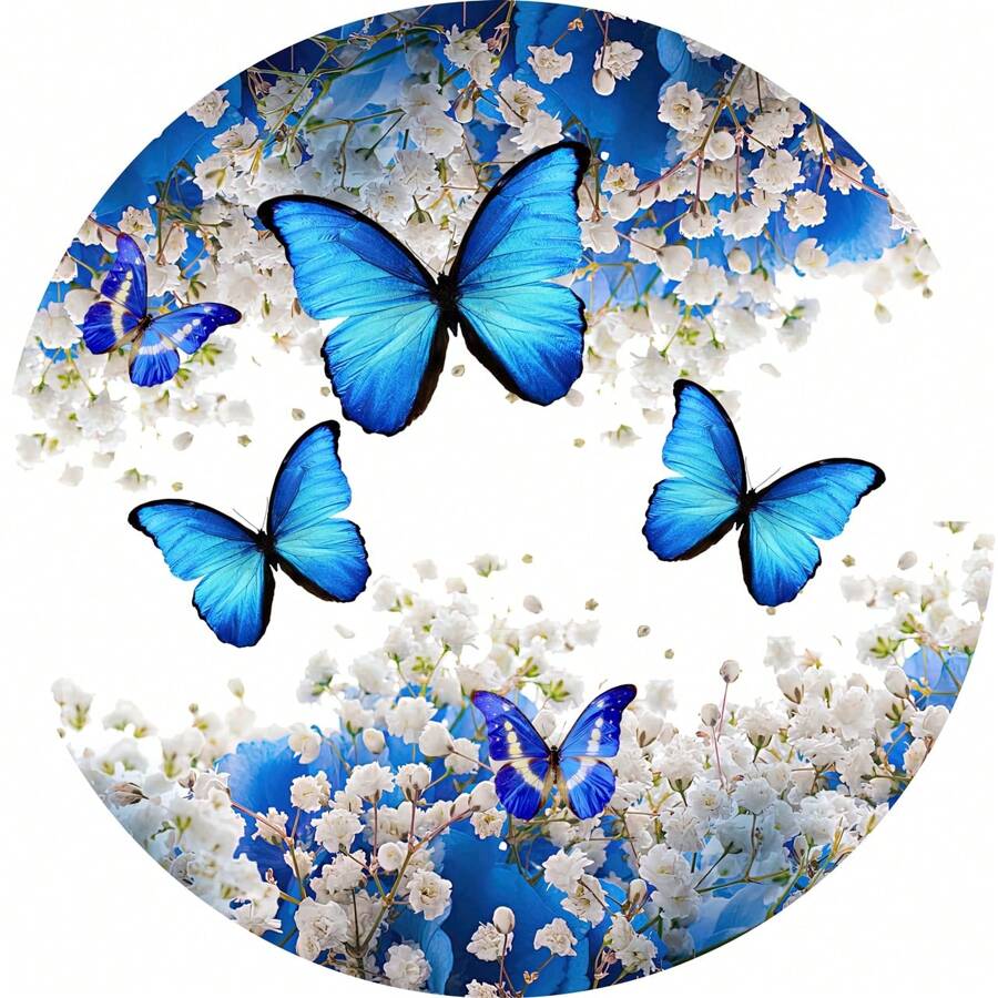 50 4cm Butterfly Label Stickers - 寶藍色 - 查看 1