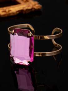 Anillos y pulseras con forma de cuadrados multicolores de cristales exagerados, estilo de moda para uso diario, oficina, fiesta, boda, vacaciones, regalo - pedrería - Ver 14