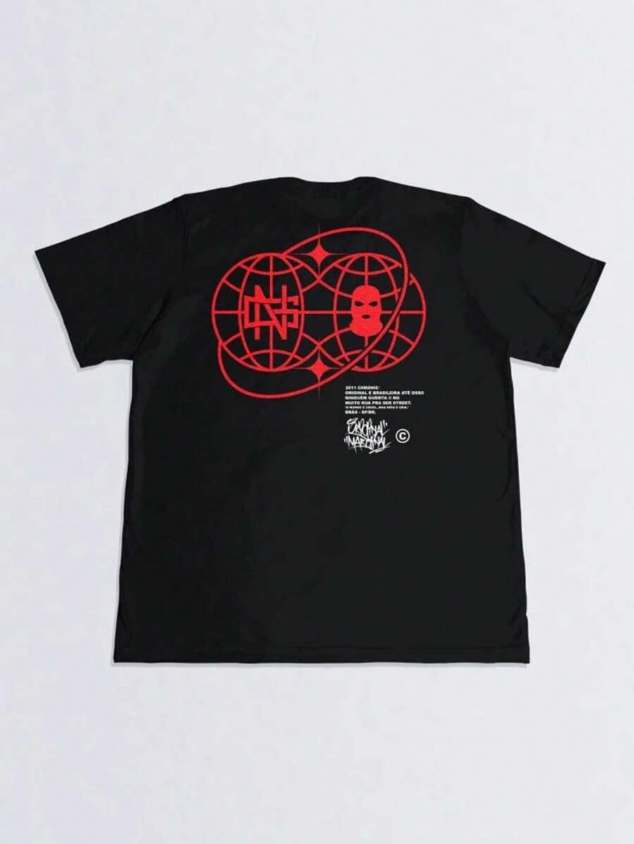 Blobo/Mask Unisex T-Shirt 100% Cotton Streetwear New Arrival Shipping Various Colors!! PLUS SIZE - 黑色 - 查看 1