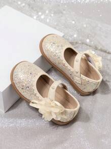 Sapatilhas Princesa de Sola Macia com Laço para Outono/Primavera, Sapatos de Couro Pequenos para Meninas