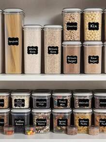 1/3Roll (Each Roll Contains 120pcs Tags) Chalkboard Glass Jar Label Stickers, Reusable Black Waterproof Label Stickers, Wavy Shape Labels For Kitchen & Pantry Organization, Great For Containers, Jars, Spices And Food Storage ﻿