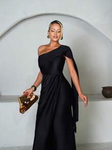 Vestido Longo Festa Madrinha de Casamento Lauren - Preto - Visão 5