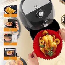 Kit 2 Silicone Mold For Air Fryer Microwave Oven Fryer Baking Tray Reusable Non-Stick Flexible - 套裝2 圓形20cm - 查看 3