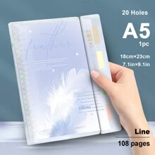 1pc,A5/B5,54sheets,108pages,Binder,Indexing Notebook,Feather Planner,Removable Loose-Leaf,Office,School Supplies,Multicolor Bookmark Binder,School Supplies,Back To School
