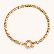1 pieza Collar con colgante en forma de O de cadena de acero inoxidable con cierre de resorte, para mujer, adecuado para citas, fiestas y trabajo