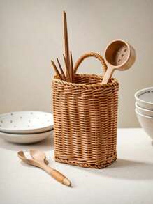 1 pieza Cesta de almacenamiento colgante tejida de tamaño pequeño, para cebolla, jengibre y ajo montada en la pared. Cesta de almacenamiento montada en la pared, cesta decorativa floral, cesta de almacenamiento multifuncional, macetero de marco metálico para jardín, cestas colgantes bohemias modernas de cuerda, acentos de ratán natural mixto para la decoración de la terraza con estilo costero