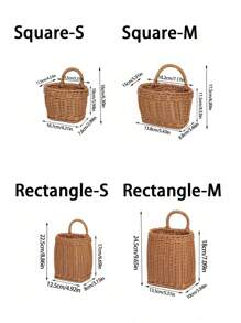 1 pieza Cesta de almacenamiento colgante tejida de tamaño pequeño, para cebolla, jengibre y ajo montada en la pared. Cesta de almacenamiento montada en la pared, cesta decorativa floral, cesta de almacenamiento multifuncional, macetero de marco metálico para jardín, cestas colgantes bohemias modernas de cuerda, acentos de ratán natural mixto para la decoración de la terraza con estilo costero