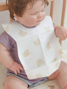 20pcs/Pack Disposable Baby Bibs, Waterproof Infant Feeding Bibs - Multicolor - View 9