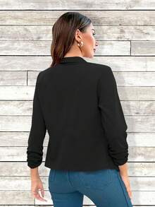 Blazer Casual Manga 3/4 Maria Bela Modelo Tejeda 2 - Negro - Ver 2