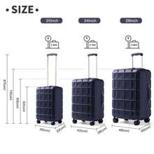 Large Capacity Hard Suitcase Lightweight ABS Spinner Wheel Trolley Case With TSA Password Lock Available In 20" 24" And 28" Sizes Ideal For Business Travel Carry-On And Check-In Luggage For Men And Women Holiday Travel Suitcase Suitcases Suit Case Durable Travel Luggage Carry On - Navy Blue - View 3