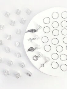 45 stuks legering zonnethema gemengde stijl haarringset met haaraccessoires zomer Loc haarsieraden voor vlechten voor meisjes en vrouwen boho haarspeldjes