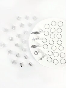 45 stuks legering zonnethema gemengde stijl haarringset met haaraccessoires zomer Loc haarsieraden voor vlechten voor meisjes en vrouwen boho haarspeldjes