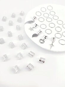 45 stuks legering zonnethema gemengde stijl haarringset met haaraccessoires zomer Loc haarsieraden voor vlechten voor meisjes en vrouwen boho haarspeldjes