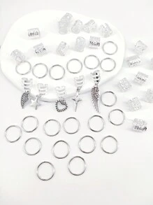 45 stuks legering zonnethema gemengde stijl haarringset met haaraccessoires zomer Loc haarsieraden voor vlechten voor meisjes en vrouwen boho haarspeldjes