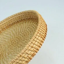 Handmade Woven Rattan Fruit Basket, Bread Basket, Home Living Room Storage Baskets, Round Tea Snack Coffee Serving Tray,Kitchen,Kitchen Accessories,Kitchen Tools,Organiser Kitchen,Makeup Organizer,Wedding Items,Flower Decorations,Home Stuff,Table,Home Decorations,Home Organization And Storage,Room Decor,Room Decor Bedroom