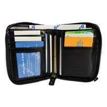 1 Piece/Retro Style Wallet, Card Slots And Zipper Pocket, Luxury Leather Wallet For Men Father, Large Space Men's Leather Business Wallet With Coin Pocket, Zipper Coin Purse, Accessories, Gift (Brown/Black/Gray) - 黑色 - 查看 5