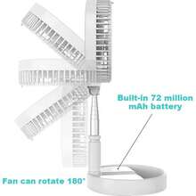 Portable Stand Fan Folding Pedestal USB Rechargeable Telescopic Table Floor Fan - 1 - View 6