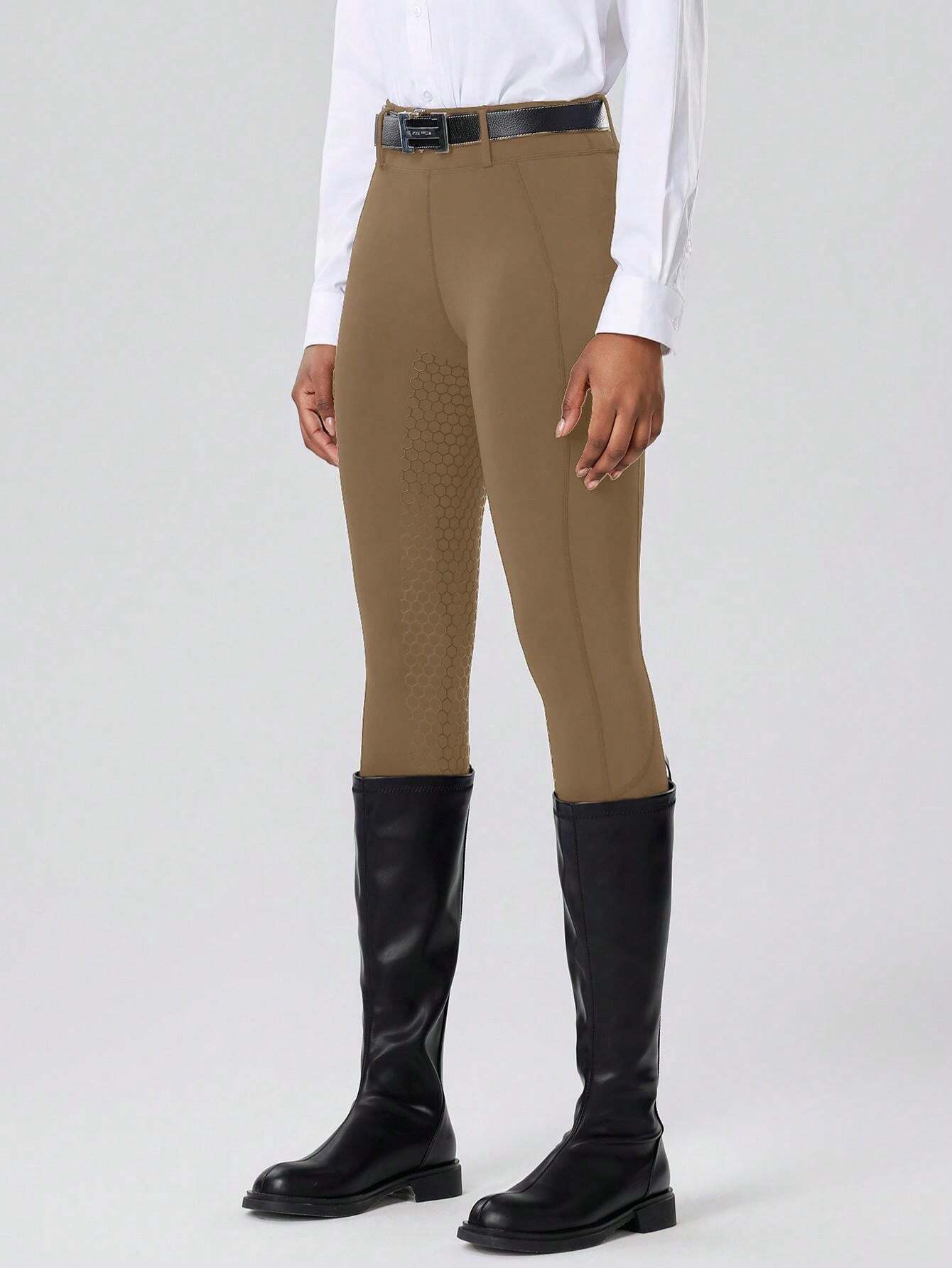 AK Wintex Collants/Leggings/Culottes d'équitation d'hiver taille haute à enfiler avec grip en silicone sur toute la surface d'assise, Noir , XXS