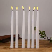 Pack Of 6 Flameless 11 Inch Decorative Christmas Candles With Remote Control,Plastic Battery Powered Electronic Flickering LED Taper Candles - Yellow Light - View 3