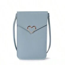 Nueva bolsa para teléfono móvil, versión coreana de una bolsa pequeña y versátil para estudiantes, con pantalla táctil transparente, bolsa cruzada diagonal para teléfono, bolso de hombro para damas y mujeres, cartera y monedero