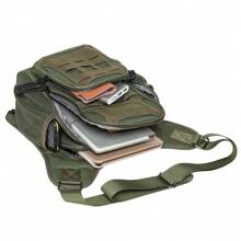 KAUKKO Borsa a tracolla patchwork in pelle da uomo con tracolla in tela vintage