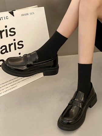 2025春秋新款日式厚底乐福鞋百搭复古厚底鞋适合上学通勤日系学生妹(JK)风格