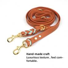 1 件手工编织双色 PVC 材料牵引绳，二合一设计，免提跑步狗绳，复古奢华风格狗绳 - 彩色 - 查看 8