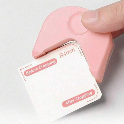1 cái dụng cụ bo tròn góc R4, máy cắt giấy cầm tay, thích hợp để cắt bìa cứng, ảnh, làm sổ lưu niệm, dụng cụ tỉa góc, máy cắt cạnh thẳng và cong cho ảnh, bìa cứng, đồ dùng học tập.