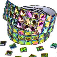 1 rollo de pegatinas de azulejos de fibra de vidrio autoadhesivos 3D - Estilo contemporáneo, calcomanías de mosaico de rhinestone para decoración de paredes DIY, decoración del hogar, pegatinas, calcomanías de pared, calcomanías de vinilo para decoraciones del hogar, artículos de decoración de primavera para refrescar tu hogar, pegatinas de decoración de ramas