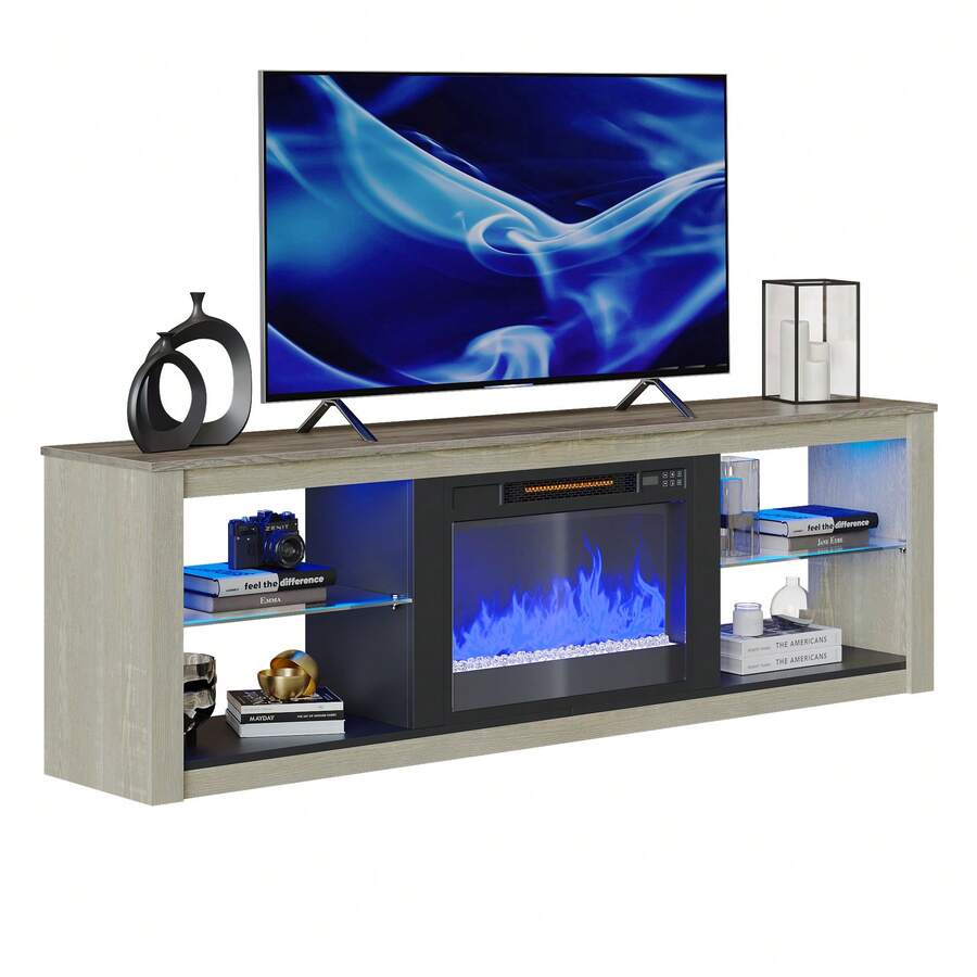Bestier Fireplace TV Stand For 75 Inch TV With 23 Inch Electric