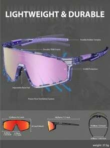 Kapvoe New Cycling Glasses Mountain Bike Protective Goggles Outdoor Sports Wind Resistant Glasses For Men And Women, Suitable For Cycling, Driving, Golf, Baseball, Softball, Etc.