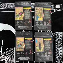 Tarot With Keywords For Beginners,They Depict Symbolic Figures, The Experiences Of People In Their Spiritual Journey, Their Hopes And Fears.(With Pdf-Guide) - Black - View 9