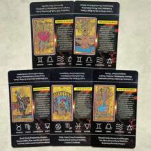 Tarot With Keywords For Beginners,They Depict Symbolic Figures, The Experiences Of People In Their Spiritual Journey, Their Hopes And Fears.(With Pdf-Guide) - Black - View 7