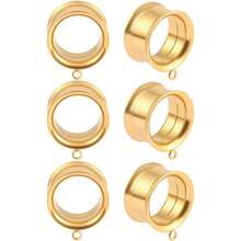 3 pares de túneles DIY, enchufes y dilatadores para joyas de perforación de orejas, accesorios de dilatadores colgantes de acero inoxidable para mujer