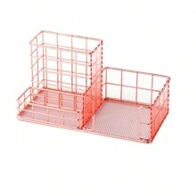 1入組帶筆筒、手機架的網狀桌面收納盒，預設提供金色、玫瑰金、黑色、黑骨色四種色系可供挑選，適用於辦公室、家庭、學校等多種環境 - 彩色 - 查看 16