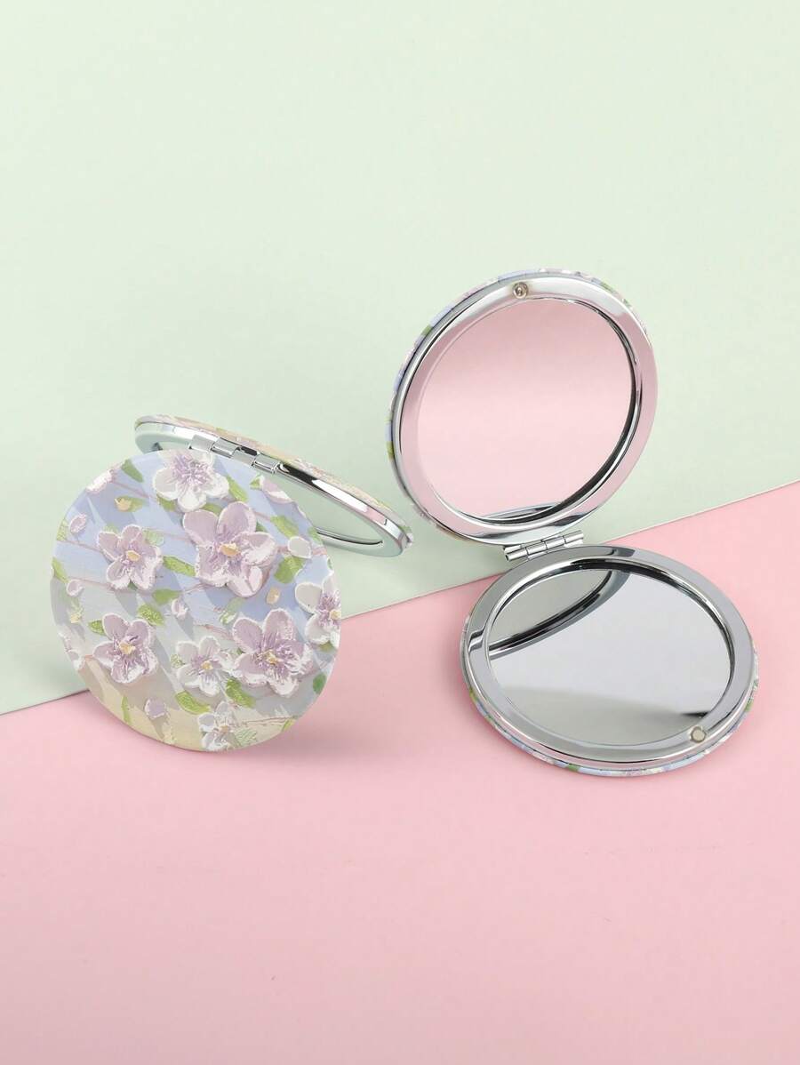 1 件双面化妆镜高跟鞋女孩漂亮花朵圆形方形礼物送给妈妈女朋友姐妹朋友老师恋人、化妆、便宜、房间装饰、梳妆台、旅行、卧室、化妆配件、镜子、梳妆镜、迷你镜、小镜子、小镜子、手镜 - 彩色 - 查看 1