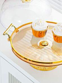 1pc Nordic Style Cake Stand - PS Plastic Construction With Convenient Lid, Multi-Purpose Dessert Display Tray, Spacious Breakfast Serving Platter, Attractive Fruit Plate - Perfect For Home Decor And Party Celebrations, Ideal For Displaying And Serving Various Treats,Kitchen,Christmas Gift - Multicolor - View 8