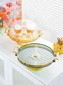 1pc Nordic Style Cake Stand - PS Plastic Construction With Convenient Lid, Multi-Purpose Dessert Display Tray, Spacious Breakfast Serving Platter, Attractive Fruit Plate - Perfect For Home Decor And Party Celebrations, Ideal For Displaying And Serving Various Treats,Kitchen,Christmas Gift - Multicolor - View 5