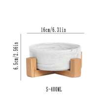 宠物碗猫碗带木架陶瓷猫颈碗饮水碗大理石金边单碗宠物用品 - 彩色 - 查看 15