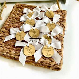 Personalized Gold Acrylic Mirror Tag, Wedding Name Tag, Thank You Label, Save The Date Tag, Valentines Day Tag, Reception Token, Luxury Tag, Cake Charm,Ramadan Decor Tag,Valentine's Day Gift Tag