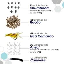 Kit completo de pesca com 3 varas telescópicas + 3 Molinetes Ultra Light + Maleta com acessórios e iscas