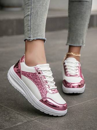 2024 New Women's Platform Thick Sole Casual Sneakers, Non-Slip & Wear-Resistant Leisure Running Shoes