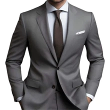 Men's Slim Blazer Modern Tailoring Ready For Delivery - Grey - View 8