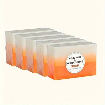 Glutathione & Kojic Acid Original Dual Soap - For Flawless Glowing Skin (5 Bars), Deeply Cleansing Skin,Suitable For All Types Skin.