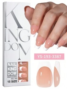 Nail Kingdom 120Pcs French Soft Gel X Nail Tips Full Cover 3-In-1 Artificial Coffin Square Fake Nails Tips French Tips Seamless Removable Reusable Press On Nails Nail Supplies Nails - Multicolor - View 12