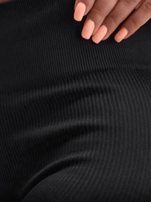 Summer Workout Yoga Leggings Seamless High Stretch Tummy Control Wide Waistband Sports Tights
