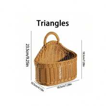 1 pieza Cesta de almacenamiento colgante tejida de tamaño pequeño, para cebolla, jengibre y ajo montada en la pared. Cesta de almacenamiento montada en la pared, cesta decorativa floral, cesta de almacenamiento multifuncional, macetero de marco metálico para jardín, cestas colgantes bohemias modernas de cuerda, acentos de ratán natural mixto para la decoración de la terraza con estilo costero