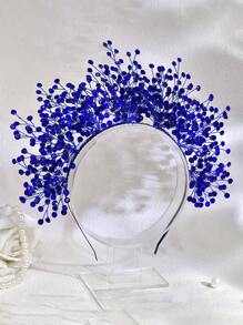 1件闪亮水晶树枝造型森林仙子皇冠头饰，适合节日庆典、派对装扮、新娘婚礼、舞台表演、春夏度假、女士家居美发配饰 - 彩色 - 查看 16